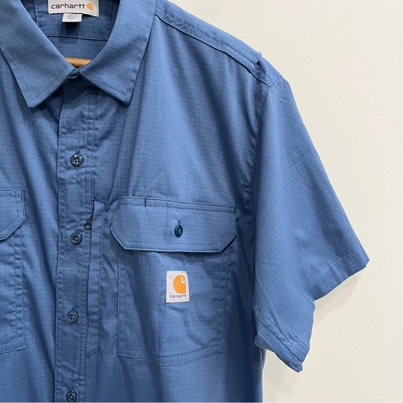 Carhartt Rugged Flex Short Sleeve Work Shirt Ripstop Button Up Mens Size Large - Picture 4 of 9